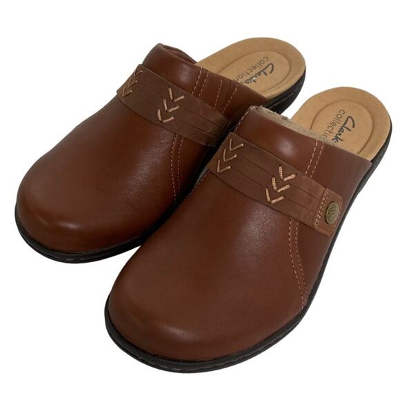 Clarks Shoes - Clarks Laurieann Ella Clogs Mahogany Leather Womens Size 9 M